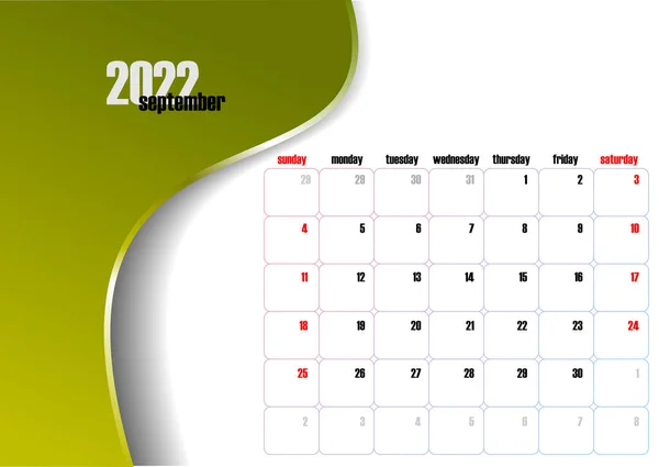 Kalender 2022 Kann Als Organisator Eingesetzt Werden — Stockvektor
