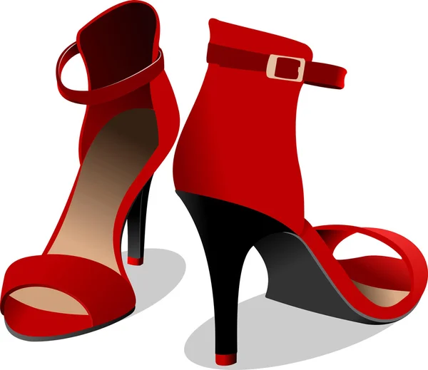 Mode vrouw rode schoenen. vectorillustratie — Stockvector