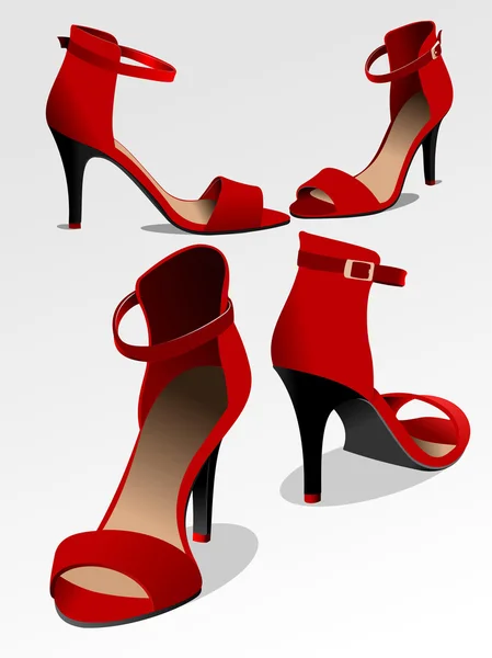 Fashion woman red shoes. Vector illustration — Stock Vector