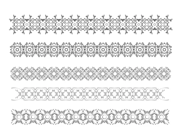 Collection de lignes de règles ornementales dans différents styles de conception — Image vectorielle