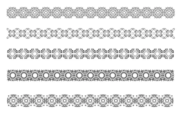 Sammlung ornamentaler Regellinien in verschiedenen Designstilen — Stockvektor