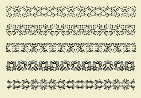 Sammlung ornamentaler Regellinien in verschiedenen Designstilen — Stockvektor