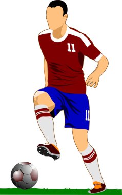 Futbol (futbol) oyuncu. Vektör çizim
