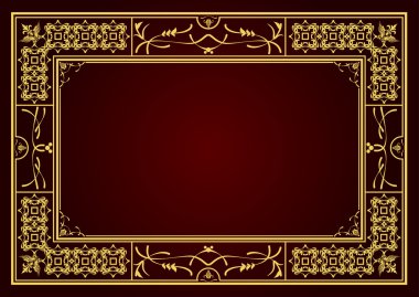 Derin yeşil zemin üzerine altın süs. İnvitatio kullanılabilir