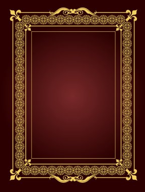 Derin yeşil zemin üzerine altın süs. İnvitatio kullanılabilir