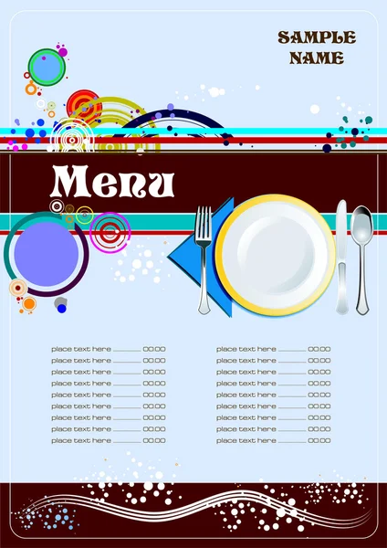 Menú restaurante (cafetería). Ilustración vectorial — Archivo Imágenes Vectoriales