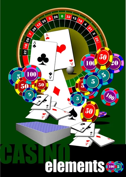 Elementos del casino. Ilustración vectorial — Archivo Imágenes Vectoriales