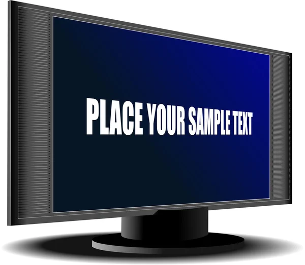 Screen of Plasma or LCD TV set. Vector illustration — Stock Vector
