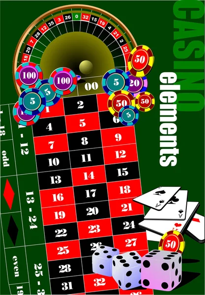 Elementos del casino. Ilustración vectorial — Archivo Imágenes Vectoriales