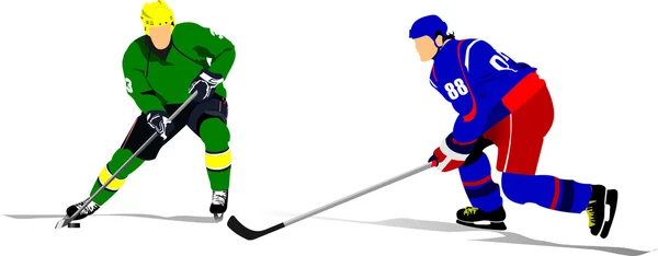 Ice hockey player. Colored Vector illustration for designers — Stock Vector