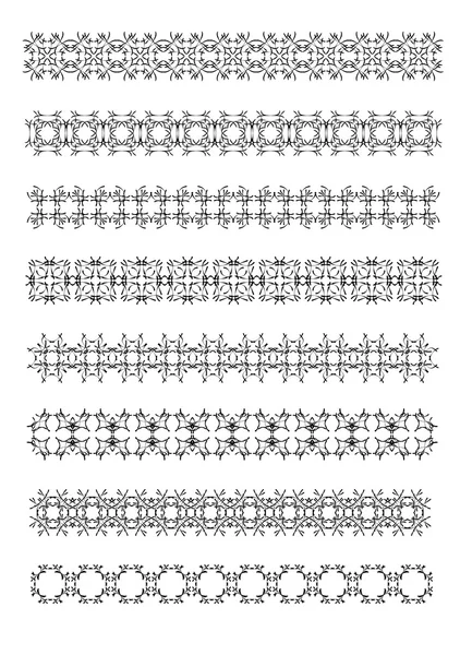 Collection de lignes de règles ornementales dans différents styles de conception — Image vectorielle