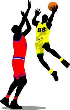 Basketbolcular. Vektör illüstrasyonu