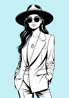 Full-length vector illustration of a professional businessman in a suit, portraying corporate success