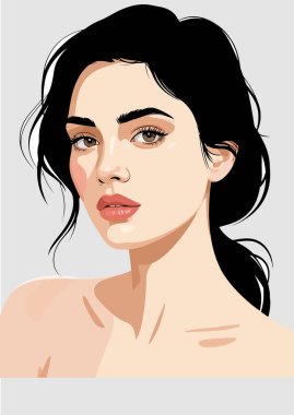 Minimalist tarzda ve modern güzellikte bir kadın portresi.