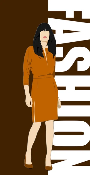 Affiche femme mode. Illustration vectorielle — Image vectorielle