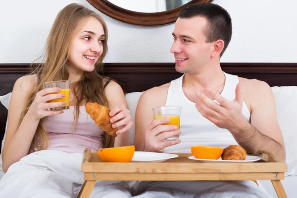 Couple having healthy breakfast Stock Image