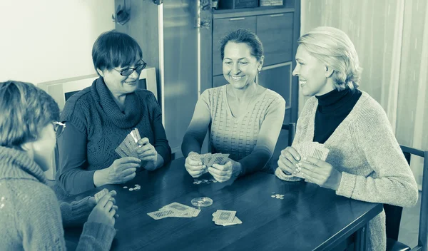 Women having fun with cards — Stock Photo, Image