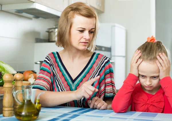 Woman lecturing small female — Stock Photo, Image