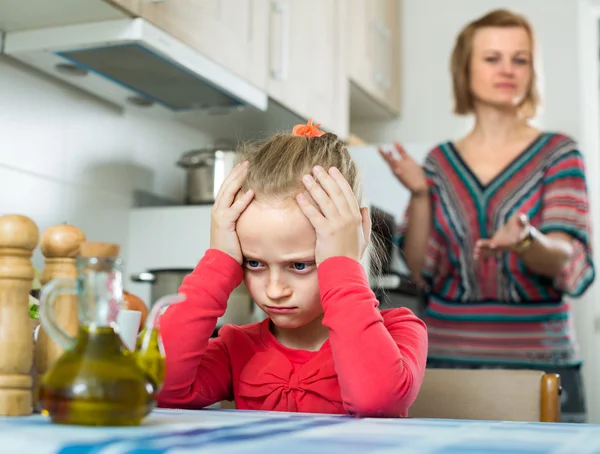 Offended woman and child — Stock Photo, Image