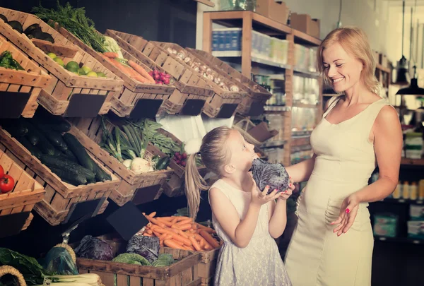 Woman and girl gladly shopping — Stock Photo, Image