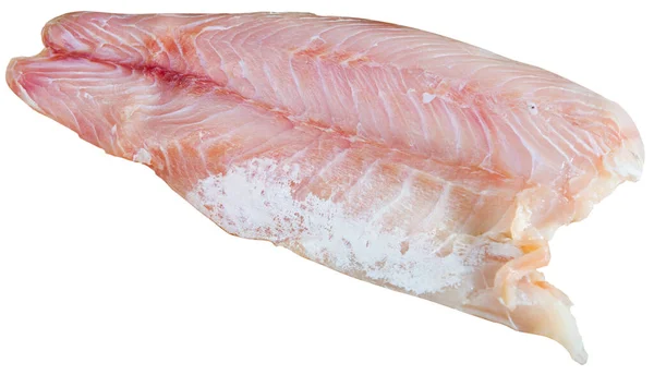 Raw seafood, fresh perch fillet on white — Stock Photo, Image