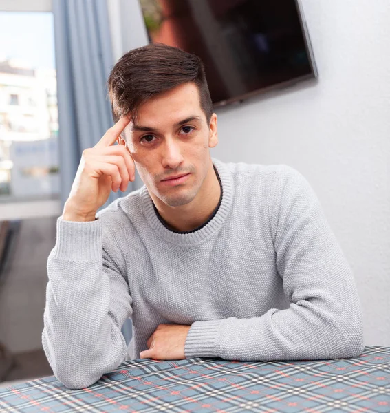 Portrait of confident young man at the home — Stock Photo, Image