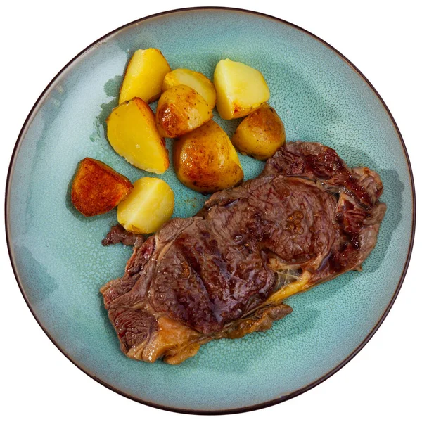 Grilled beef tenderloin steak with potato — Stock Photo, Image
