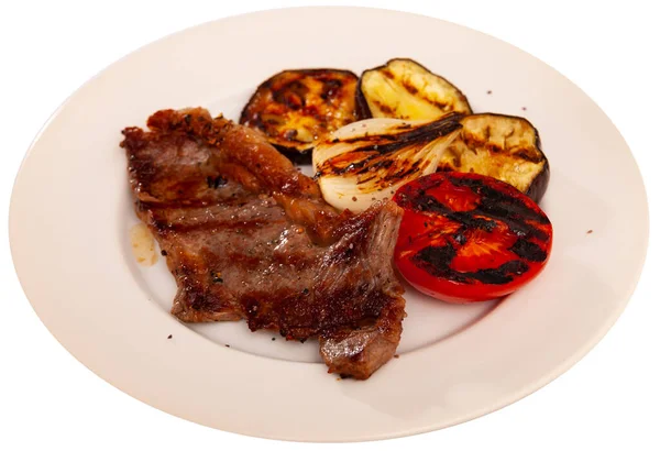 Deliziosa carne di manzo entrecote con verdure — Foto Stock