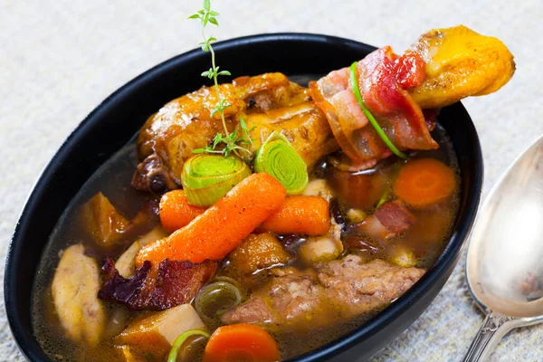 Scotland national chicken soup Cock-a-leekie — Stock Image Scotland national chicken soup Cock-a-leekie Royalty Free Stock Images
