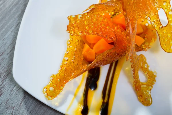 Karamelli dantelli balkabağı tatlısı — Stok fotoğraf