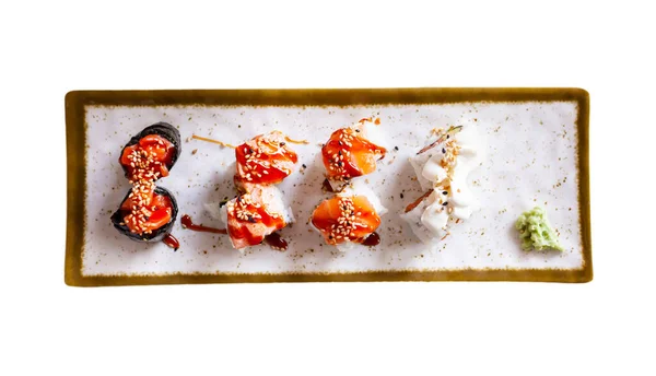 Set de diferite sushi - maki, california și nigiri — Fotografie, imagine de stoc