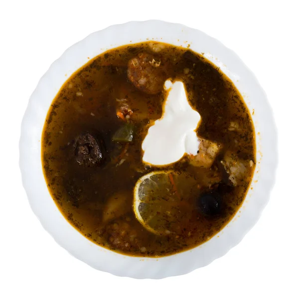 Isolierter Teller mit Suppe — Stockfoto
