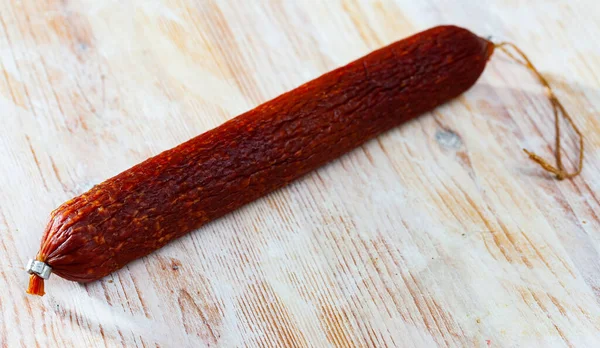 Raw smoked salami sausage — Stock Photo, Image