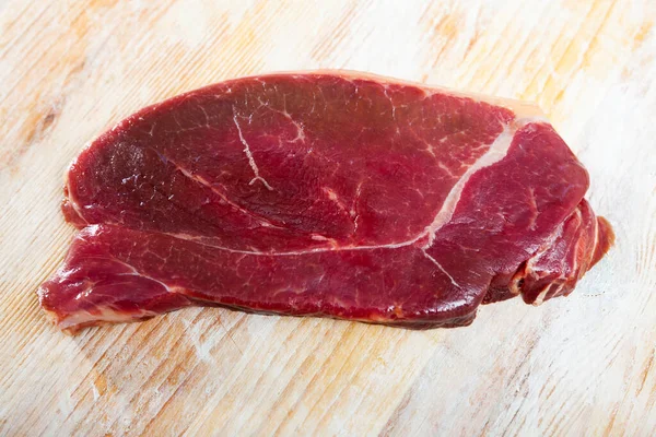 Raw foal meat steak — Stock Photo, Image