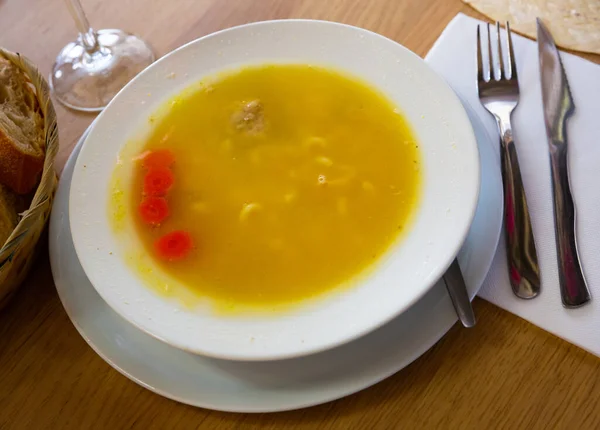 Traditional Catalan Escudella soup — Stock Photo, Image