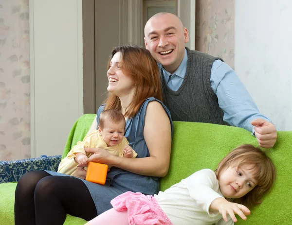 Happy parents with kids — Stock Photo, Image