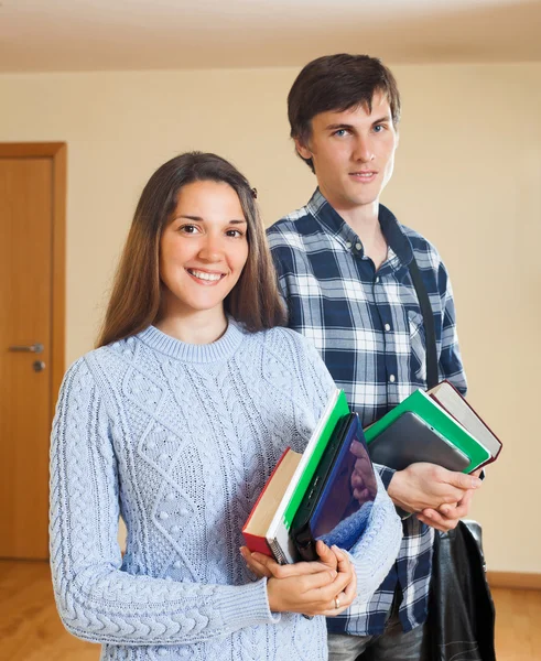Smiling students  with  books — Stock Photo, Image