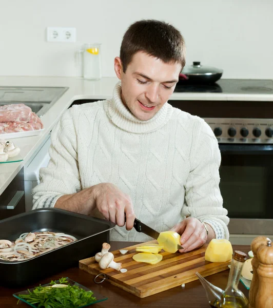 Steps of cooking french-style meat — Stock Photo, Image