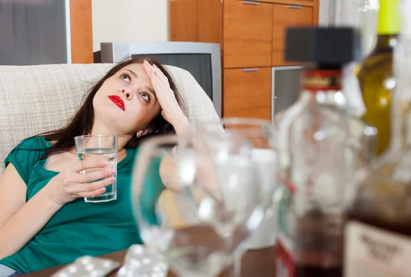 Woman having hangover — Stock Photo, Image