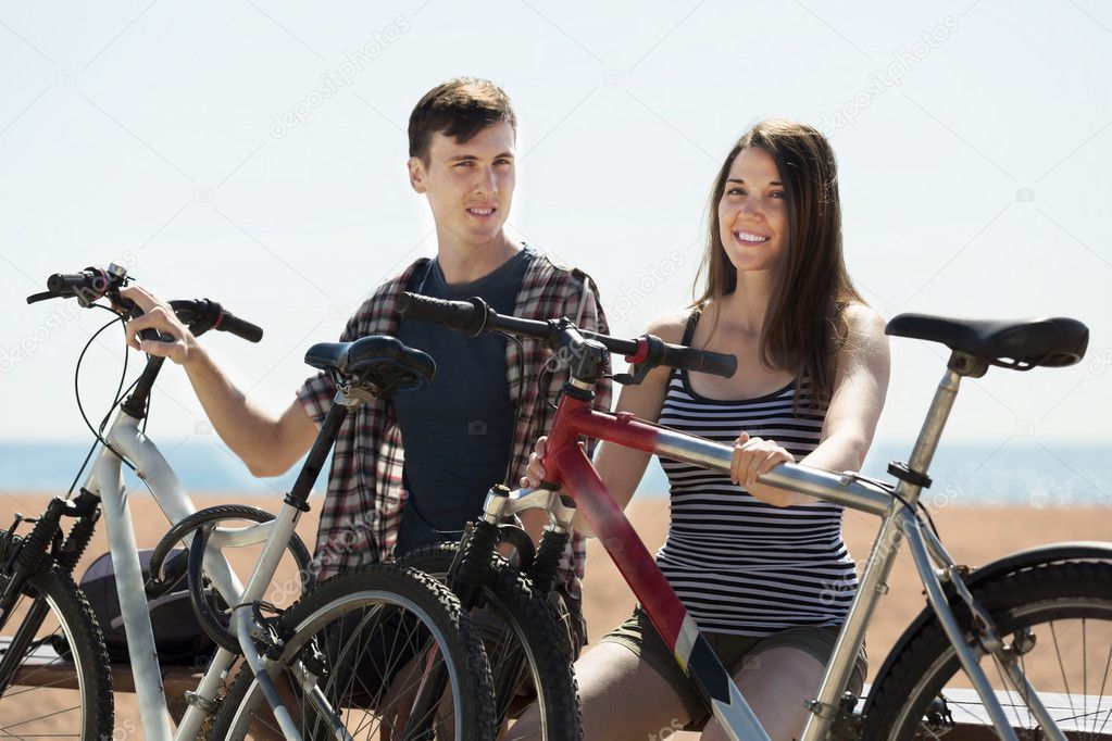 Young couple after cycling Stock Photo by ©Jim_Filim 59516337