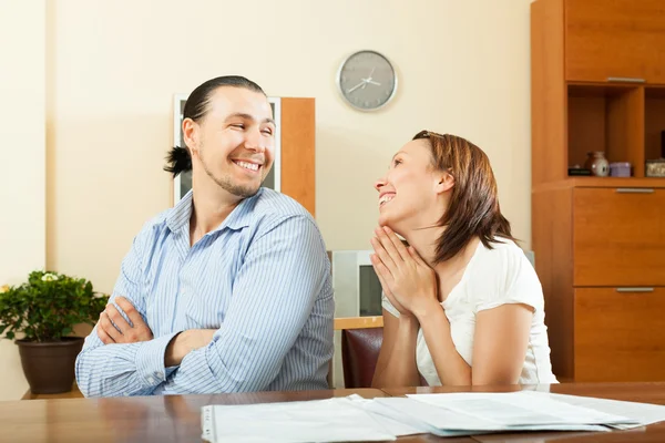 Woman asking for money from husband — Stock Photo, Image