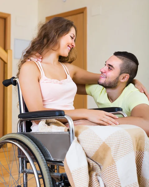 Couple with disabled — Stock Photo, Image