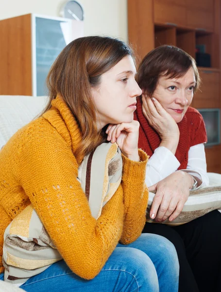 Sad mother and daughter — Stock Photo, Image