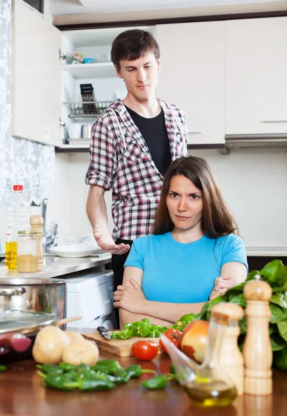 Quarrel na cozinha — Fotografia de Stock