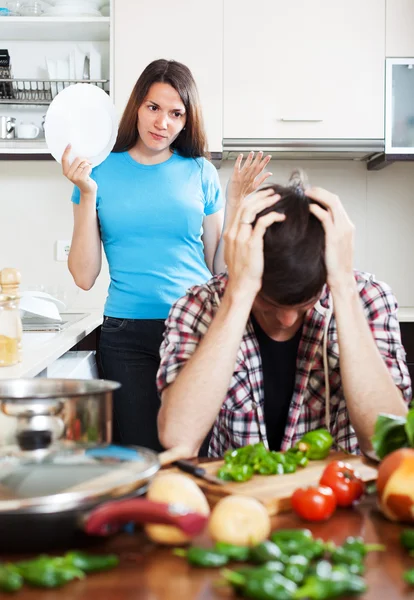 Quarrel at  kitchen — Stock Photo, Image