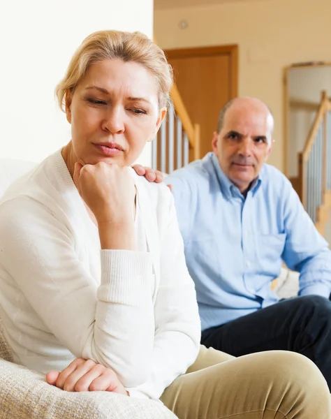 Senior couple after quarrel — Stock Photo, Image