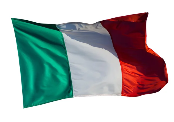 Flagge von Italien über Weiß — Stockfoto