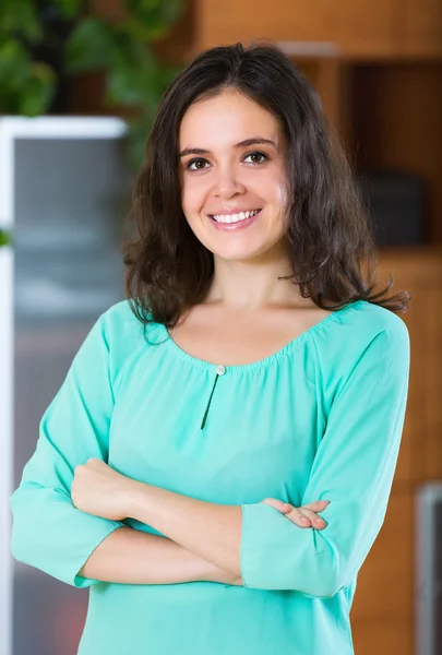 Brunette woman with charming smile — Stock Photo, Image
