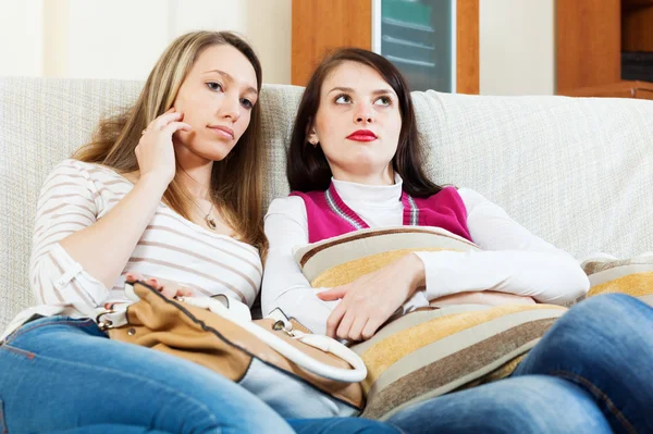 Sadness girlfriends together — Stock Photo, Image