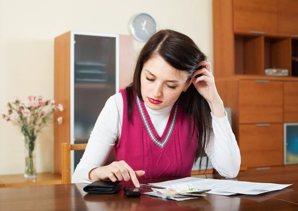 Woman thinking about financial issue — Stock Photo, Image